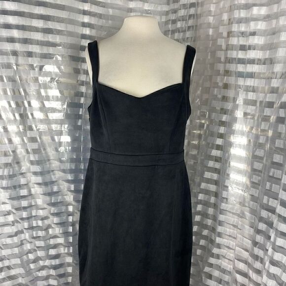 Rebecca B Black Faux Suede Sleeveless Dress - Picture 2 of 6